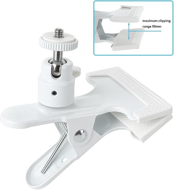 CAMVATE Spring Clip Clamp with Mini Ball Head Mount (White) - 3542 - Image 3