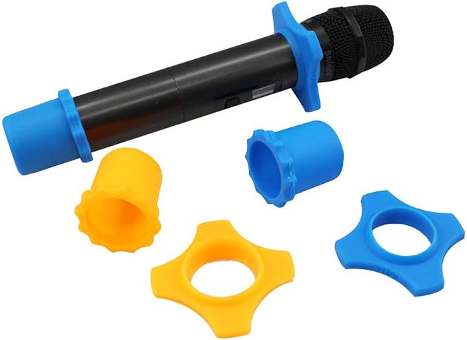 12 Pieces Shakeproof Anti-Rolling Handheld Microphone Windscreen Foam Cover & Mic Protection Silicone Ring & Bottom Rod Sleeve Holder Set for KTV Device(Color Random) - Image 5