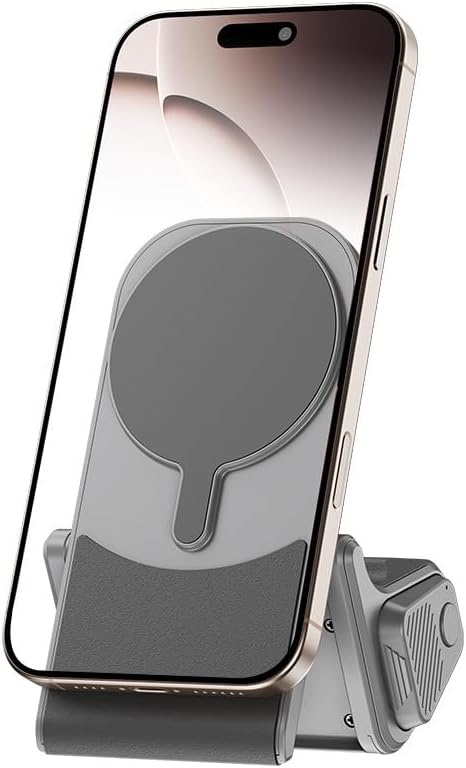 Phone Camera Grip with Remote for MagSafe iPhone 17 16 15 Pro Max | Magnetic snap-on grip, BT remote. 1/4" thread for tripod(NOT Included). for iPhone 17 Pro MagSafe travel Vlog Video Shooting - Image 9