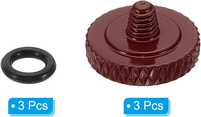 PATIKIL Camera Shutter Button, 3 Pack Soft Shutter Release Button Pure Copper Camera Button Knurled Suitable for Nikon for Fujifilm for Leica DSLR/SLR Camera, Dark Red - Image 3