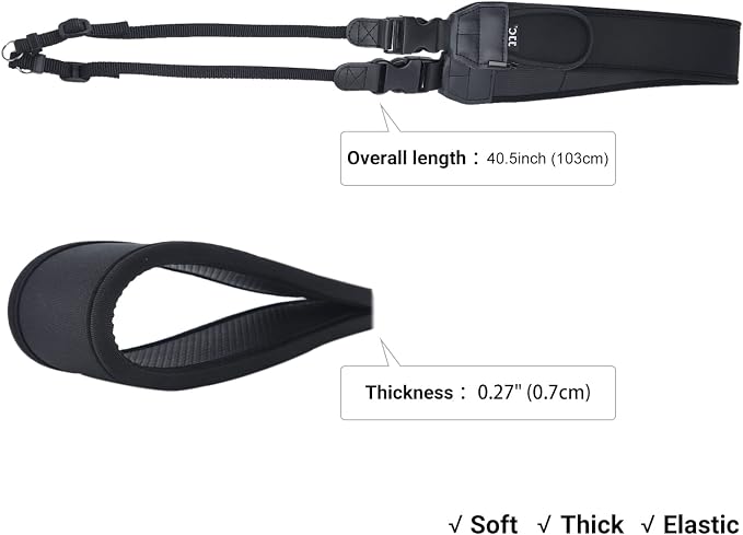 Soft Camera Shoulder Strap Neck Strap for Canon R6 R5 Mark II R7 R8 R50 R10 Nikon Z8 ZF ZFC Z7 Z6 III II Z5 Z50, Mirrorless Camera Strap with 2 Zipped Pockets for Camera Battery SD Memory Card Storage - Image 9