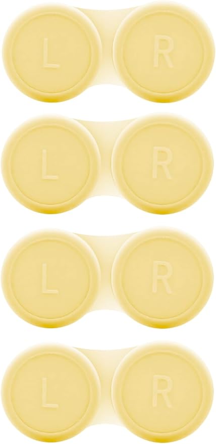 Vastsoon 4 Pack Contact Lens Case, Contact Solution Soaking Case Replacement Kit for Travel, Daily Use (Yellow) by Vastsoon