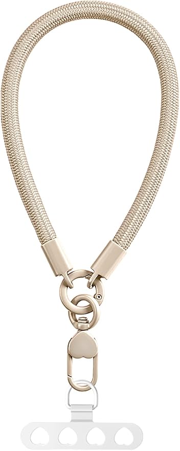 Phone Wrist Strap Lanyard Hand Wristlet with 360° Rotating Clip Stainless Steel Tether Buckle Finger Grip Strong Durable Anti-Tangle Universal for iPhone 17 Pro Camera Keychain Travel Beige by Casecond