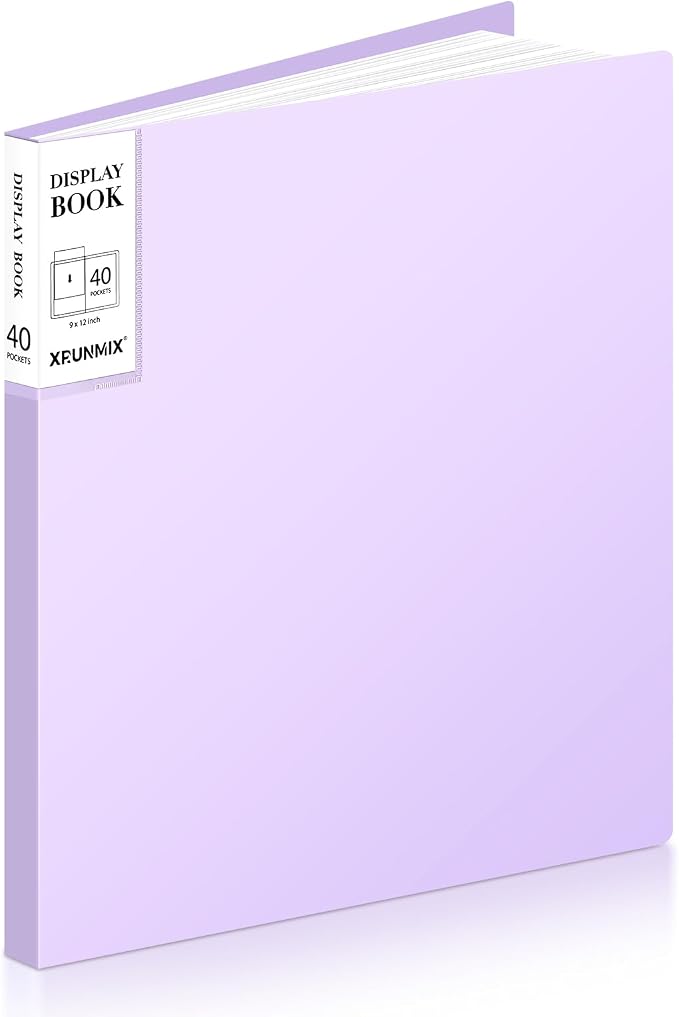 XRUNMIX Art Portfolio 8.5X 11 Inch, 40 Pockets (80 Pages Capacity) Letter Size Display Book with Clear Sheet Protectors, Presentation Folder for Artwork/Documents/Photos by XrunmixOffice
