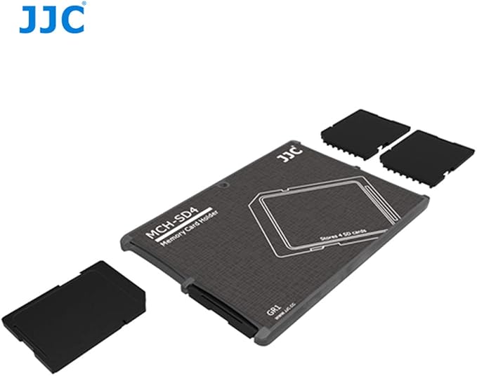 JJC MCH-SD4GR Small Memory Card Case, Wallet SD Card Case, SD Card Holder Case fits 4 SD Cards, Slim, Light Weight, Credit Card Size - Image 3