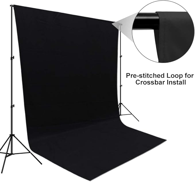 CPLIRIS 5x7ft Black Backdrop Background for Photography, High Density Polyester Fabric Black Photo Backdrop Curtain for Portrait Photoshoot - Image 4