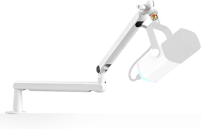 FIFINE BM88W Low Profile Mic Boom Arm for Podcast Recording Streaming | Metal Microphone Arm Stand, Desk Mount, Cable Channels Management, for Gaming Home Office Studio by FIFINE