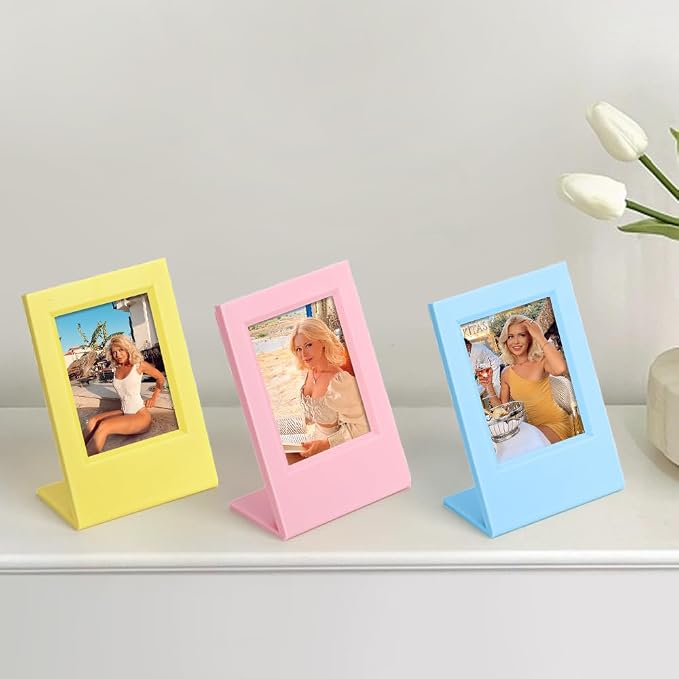 Orga'Neat 2x3 Mini Photo Frame w/Storage Case for Instax Mini Film Evo/12/11/Liplay/Se/Link 3/41/40/99/90/7+ Photos, Polaroid Small Wallet Size Picture Desk Display for Home & Office -2 Set - Image 5