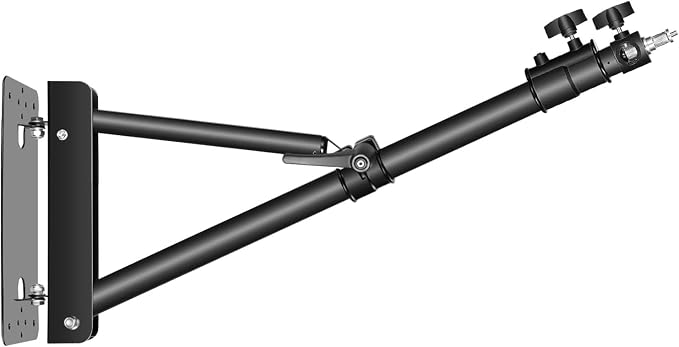 NEEWER Triangle Wall Mount Arm for Photography Studio Strobe Monolight | For Softboxes, Umbrellas, Reflectors, Flexible Rotation 180 Degrees, Maximum Length 180 cm, Black - Image 3