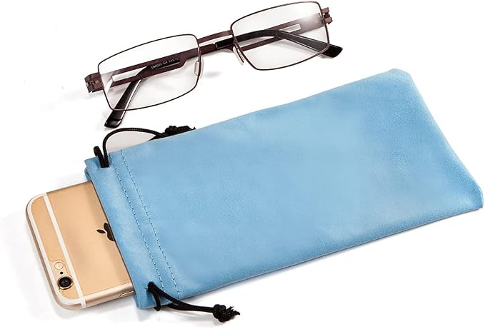 TRIUMPH VISION Glasses Case Soft Eyeglass Case Sunglass Pouch Cloth 3 Pack | Thick Microfiber Pouch Drawstring Pouch Eye Glass Bag Sunglasses Sleeve Storage, Lens Protection Cover,Cleaning Lens Screen - Image 5