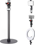 Koolehaoda Webcam Stand, Carbon Fiber Desk Tripod Stand,Round Base Monopod | with 360° Rotatable Ballhead for DSLR Camera Ring Light Webcam for Video Recording,Live Streaming Vlogging by Koolehaoda
