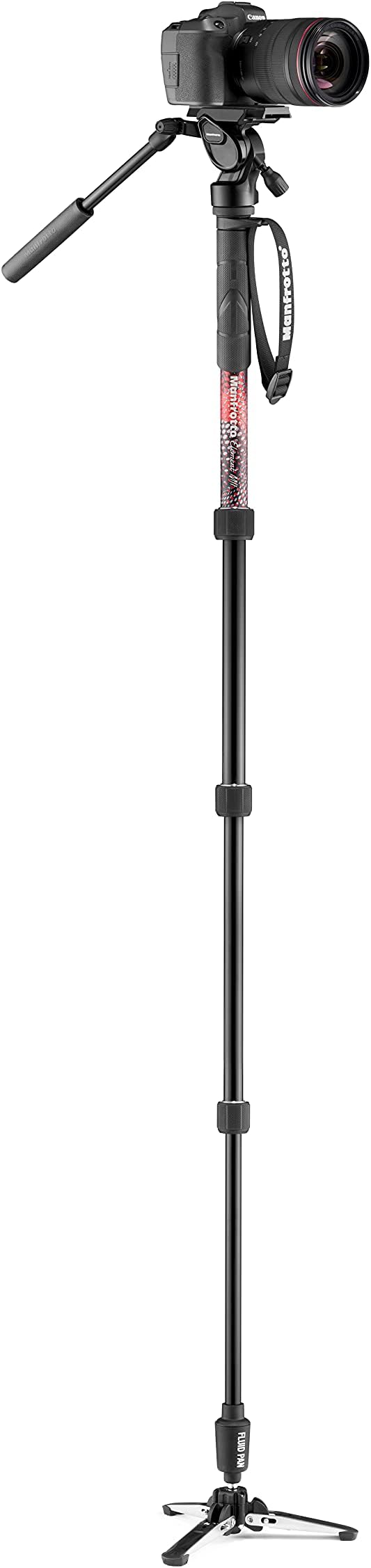 Manfrotto Element MII Video Kit Aluminium Fluid Monopod with Video Head, Slim and Lightweight, Loads up to 4kg, Foldable Fluid Base, 4 Sections, Twist Locks, for mirrorless and DSLR Cameras - Image 5