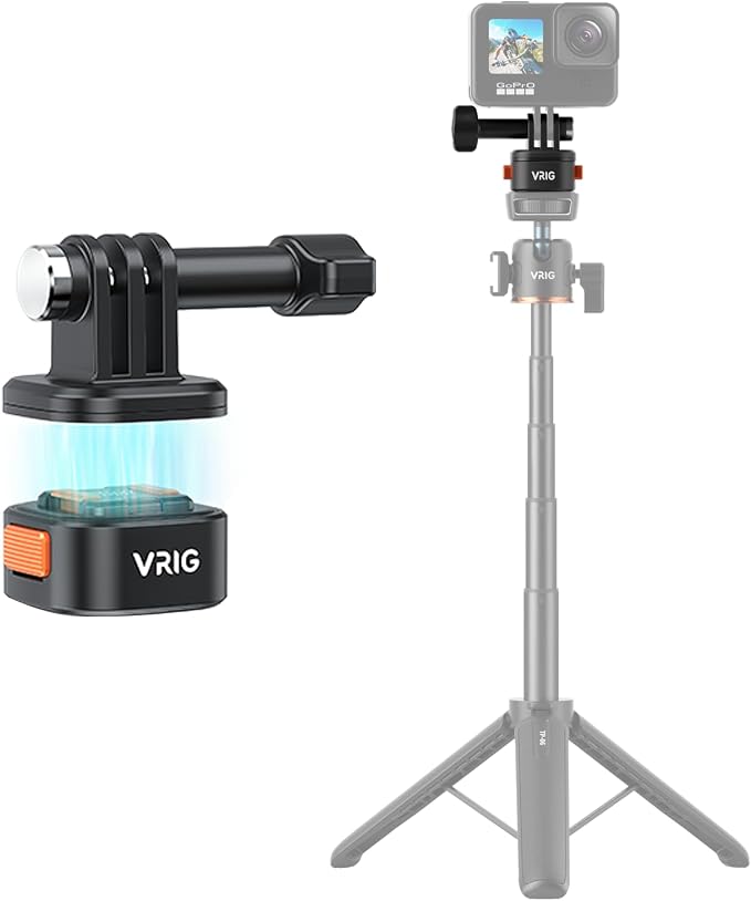 VRIG Quick Release Base Mount Kit for GoPro Accessories, Magnetic Quick Release Camera Tripod Mounts for Insta 360, DJI Osmo Action 5Pro/4/3,Go Pro Hero 13 12 11 10 9,with 1/4" Screw Hole for Tripod by VRIG