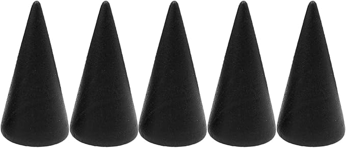 Ring Display Stand 5Pcs Wood Rings Holder Cone Shape Rings Stand Jewelry Display Rack for Business Photoshoot Room Decoration - Image 4