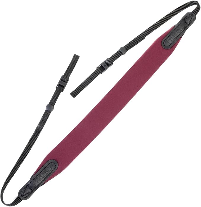 OP/TECH USA E-Z Comfort Neoprene Neck Strap - Lightweight, Padded, Adjustable Strap for DSLR, Mirrorless & Binoculars (Cabernet) - Made in USA by OPTECHusa