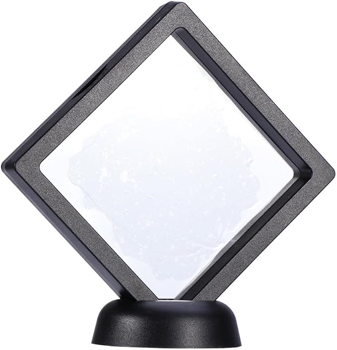 Gatuida Floating Frame Display Case for and Jewelry Pe Film Shadow Box Round Base Black Showcase for Medals Stamps and Memorabilia by Gatuida
