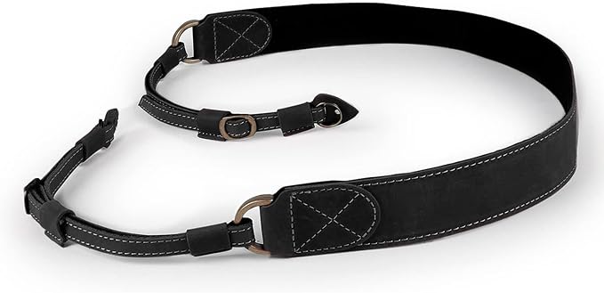 MegaGear Sierra Genuine Full-Grain Leather Camera Strap — Vintage Shoulder & Neck Strap for Canon, Sony, Fuji, Leica, Nikon, Olympus DSLR & Mirrorless — 39-47 in Adjustable, Hand-Stitched, Black - Image 6