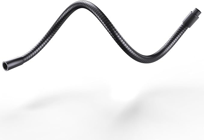 19" Flexible Microphone Gooseneck, 5/8 Thread, Max 2.5 lb Load, Heavy Duty | Gooseneck Mic Arm Extension, Durable Aluminum Alloy, 5/8 Male and Female Thread for DIY, Podcast, Studio, Podium, Black by Borenbuir