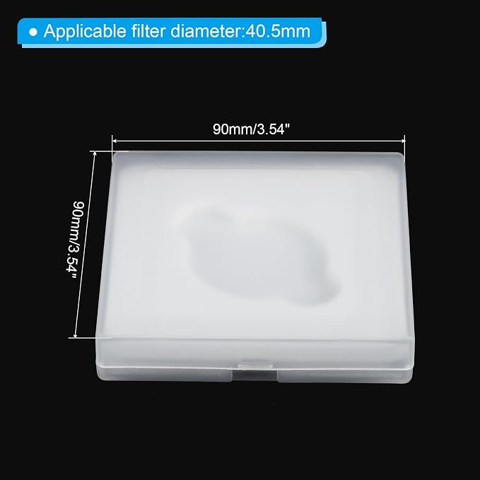 PATIKIL 40.5mm Lens Filter Case, 2pcs Camera Filter Case Portable Lens Filter Box Water Resistant Dustproof Plastic for Photography Filter Storage - Image 2