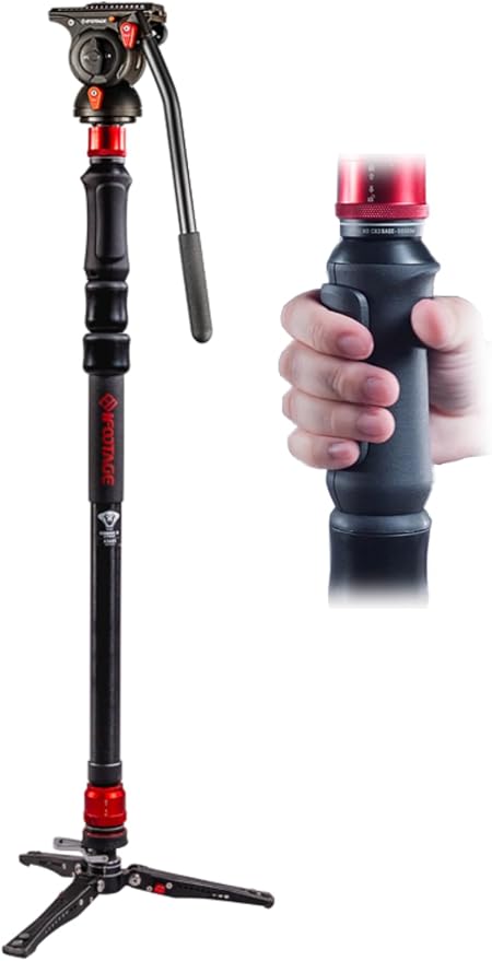 IFOOTAGE Cobra 3 Strike A150S+K5S Aluminum Camera Monopod 59" | Travel Monopod with Feet, 1/4" & 3/8" Quick Release Compatible with Sony Canon Nikon DSLR Camera, Payload 11lb by IFOOTAGE