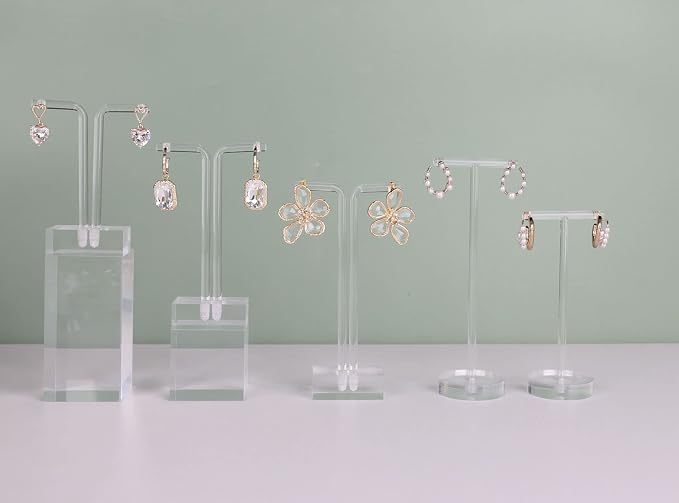 3pcs acrylic T bar earring display stand for show, retail hanging earring holder for online business, transparent jewelry Photography Props【Acrylic Earring T Stand-3pcs 】 - Image 9