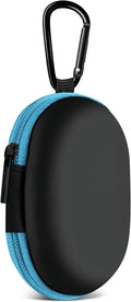 1 Pack Oval Earbud Case, Blue | Portable EVA Carrying Case, For Wired/Wireless Headphones, SD Card Storage, Camera Chip by MOLOVACase