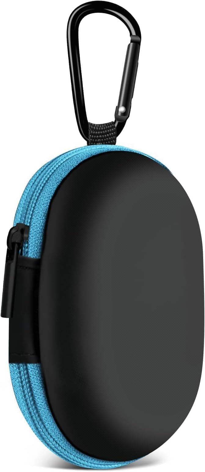 1 Pack Oval Earbud Case, Blue | Portable EVA Carrying Case, For Wired/Wireless Headphones, SD Card Storage, Camera Chip by MOLOVACase