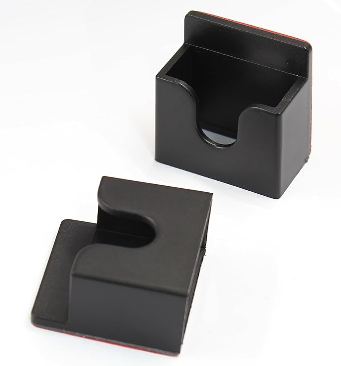 2PCS Black Radio Microphone Hanger, 30x30x16mm, Style 2 | Adhesive Back, CB Microphone Holder, Plastic Car Mic Hanger, For Cars Homes Offices - Image 8