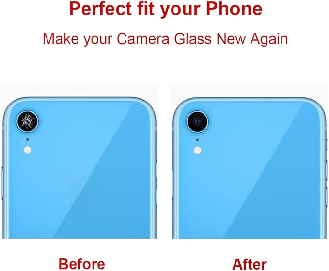 2 Pcs Back Rear Camera Lens Glass Replacement for iPhone XR 6.1 inches with pre-Installed Adhesive and Reparing Toolkit - Image 4