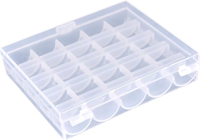 AKIRO 25 Slots Empty Bobbins Spools Box, Sewing Craft Plastic Case Storage Box for Sewing Machine 2 Pack - Image 2
