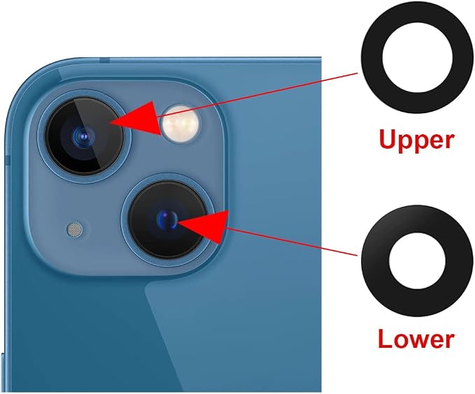2 Set OEM Back Rear Camera Lens Glass Replacement for iPhone 13 and iPhone 13 Mini with pre-Installed Adhesive and Reparing Toolkit - Image 5