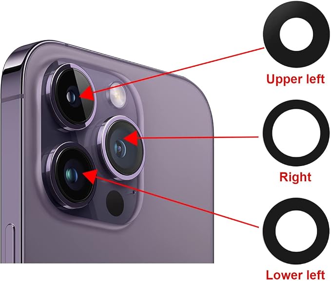 2 Set OEM Back Rear Camera Lens Glass Replacement for iPhone 14 Pro and iPhone 14 Pro Max with Reparing Toolkit - Image 4