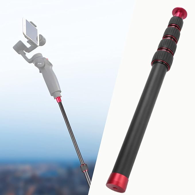 LR-255 Camera Monopod, 13.2-42.5in Extension Pole, 5 Section Aluminium Alloy, Black, Supports 5kg, Compatible with Camera, Smartphone, Camcorder, Tablet - Image 7