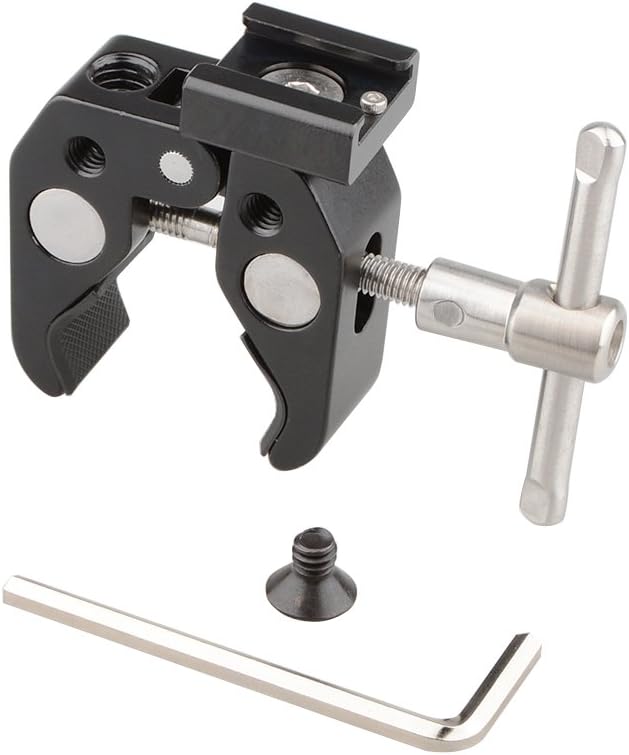 CAMVATE Super Clamp with Cold Shoe Mount for Camera Flash Light Accessorie by CAMVATE