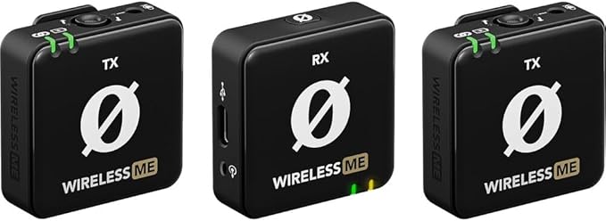 RØDE Wireless ME Dual Set Ultra-Compact Wireless Microphone System with Built-in Microphones, GainAssist Technology and 100m Range for Filmmaking, Interviews and Content Creation (Black) by R%C3%98DE