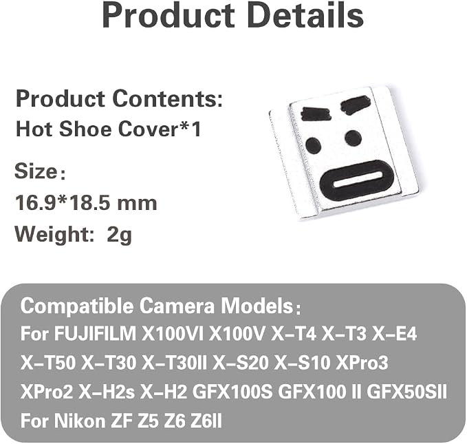 Camera hot Shoe Cover for Nikon z9 z8 z7 z50 z30 zf d3500 d810 d610 (Thick Eyebrows) - Image 9