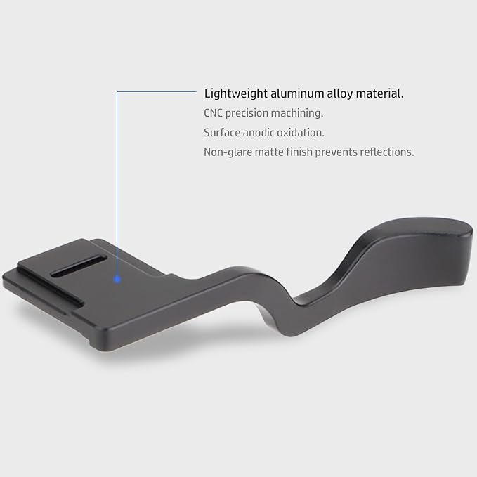 Haoge THB-XT5B Hand Grip Metal Hot Shoe Thumb Up Rest for Fujifilm Fuji X-T5 Camera Black - Image 6