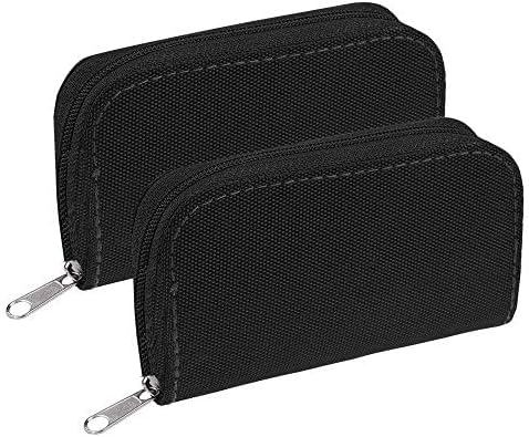 2PACK Memory Card Case, Suitable for SDHC, Micro SD, Mini SD, CF Cards, Card Holder Bag Wallet for Media Storage (Black+Black) by JCSMARTEC