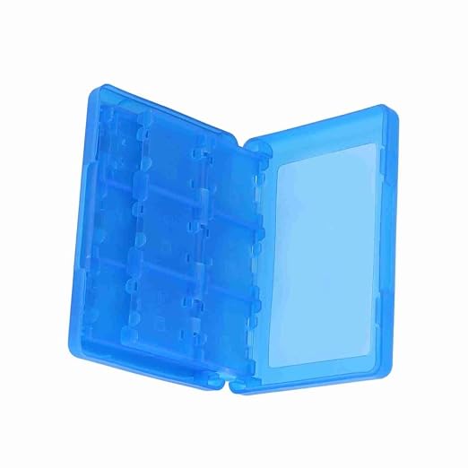 28-in-1 PP Game Card Case Holder - for Nintendo 3DS/DSL/DSI/LL, Cartridge Storage Box with 22 Slots + SD/TF Card Holders + Stylus Organizer(Blue) - Image 5