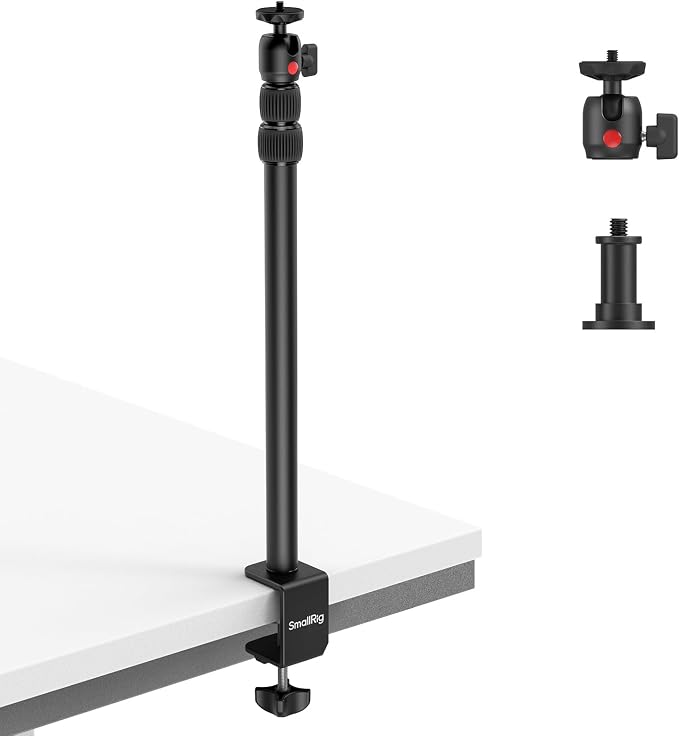 SMALLRIG Camera Mount C Stand, 15"-35" Adjustable Desk Clamp Table Tripod | Tabletop C Clamp Light Stand for Webcam, DSLR Camera, Ring Light, Live Streaming, Photo Video Shooting by SmallRig