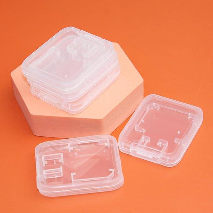 Pack of 10 Clear Plastic Memory Card Case Storage Boxes Compatible with SD SDHC SDXC Micro SD T-Flash Card (Memory Card Not Included) - Image 6