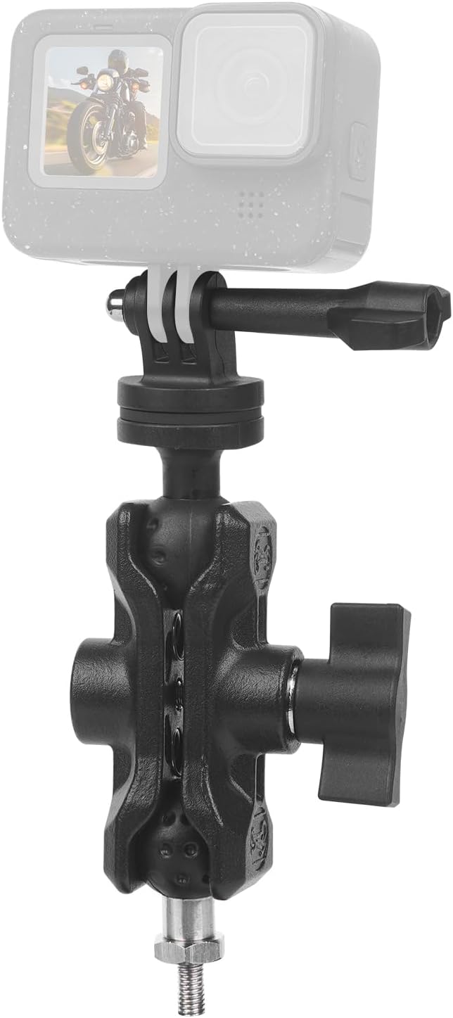 Camera Mount with 360°Dual Ball Head, Motorcycle Handlebar Mounting Bundle Kit for lnsta360 X5/X4/X3/X2/Gopr01/4-20 & Tripod Adapter, Action Camera Mount Adapter for M6 Hole Base,75017 - Image 8