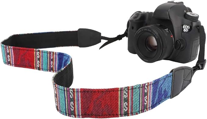MoKo Camera Strap, Premuim Cotton Canvas Braided Adjustable Universal Sling Shoulder Neck Belt for All DSLR Digital Camera Canon, Fuji, Nikon, Olympus, Panasonic, Pentax, Sony - Bohemia Blue | Cotton Vintage Camera Strap,Adjustable Neck Shoulder Strap,... by MoKo