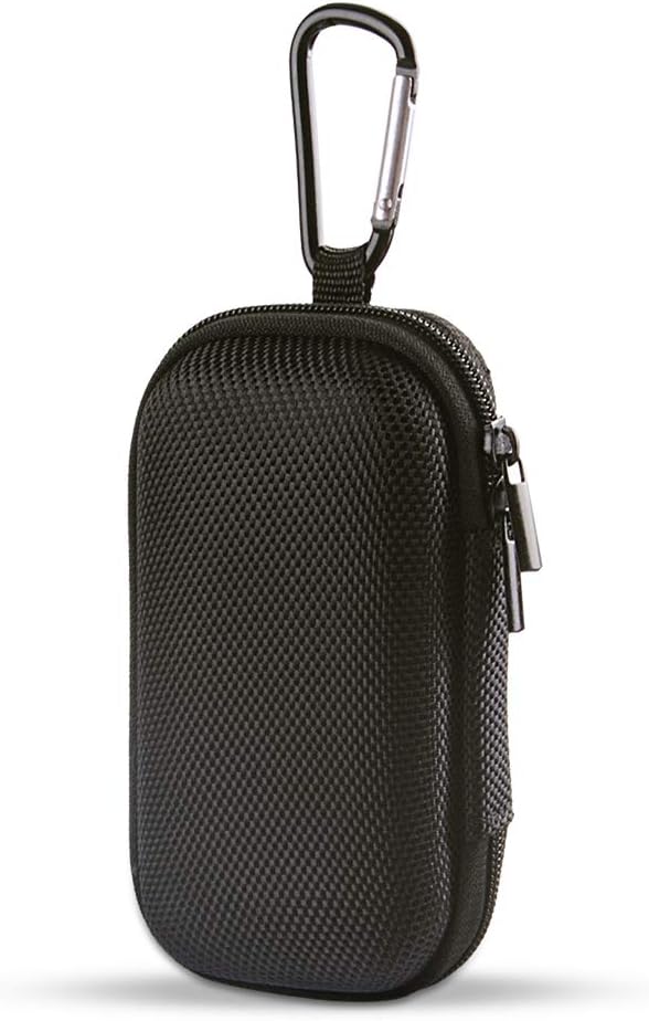 Portable Hard EVA Case,Hard Shell Travel Carrying Case Bag with Dual Zipper | Small Zipper Case with Metal Carabiner for MP3 Players, USB Cable, Earphones, Memory Cards, U Disk, Lens Filter, Keys, Coins by HOOTEK