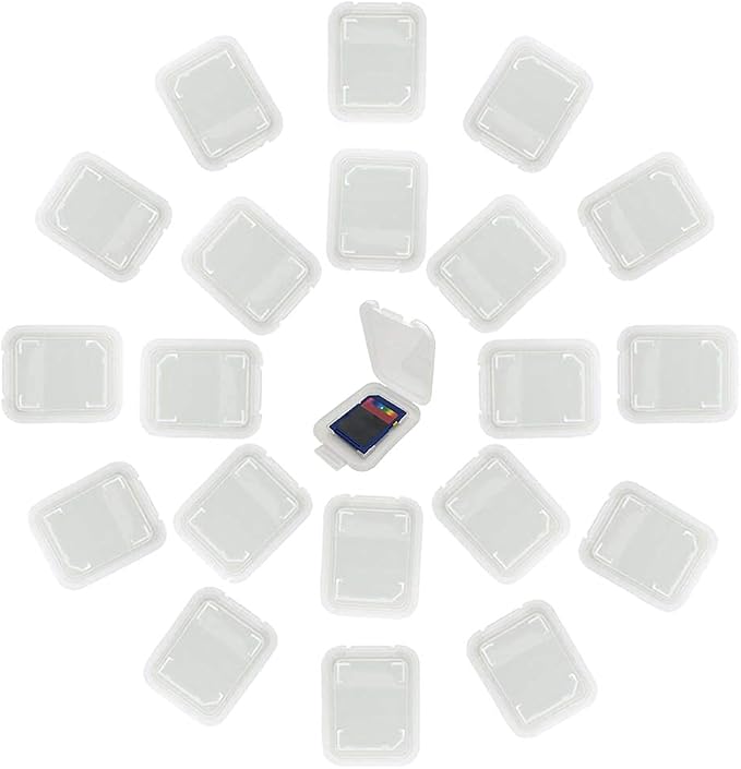 20pcs Plastic Memory Card Storage Case Compatible with SD MMC/SDHC PRO Duo White (20 PCS) by SteelFever