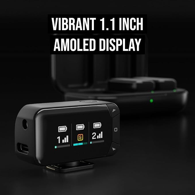 RØDE Wireless Micro - Compact Wireless Microphone Camera Kit, Two Mics with Camera Receiver, Smartphone Receiver, and Charge Case for Content Creation - USB-C, Black | 2.4 GHz digital signal with GainAssist and charging case for cameras, smartphones an... - Image 11