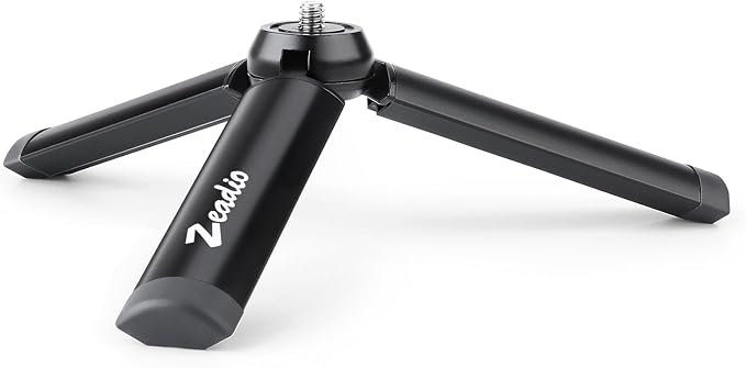 Zeadio Metal Mini Tripod, Desktop Tabletop Stand Compact Tripod for Smooth 4, Osmo Mobile, Vimble 2, Gimbal Handle Grip Stabilizer and All Cameras by Zeadio