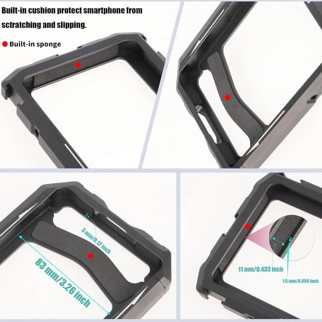 Universal Smartphone Cage Photo Video Stabilizer with Handles + Variable ND Filter for iPhone 17 16 15 14 for Samsung for Pixel Android Phones for Phone Vlog Live Stream Video Recording - Image 8