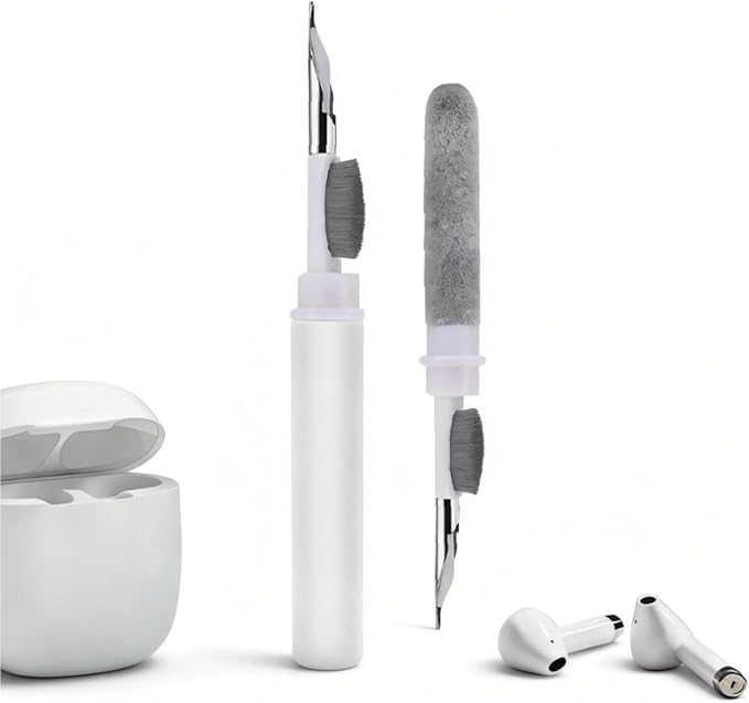 3 in 1 Cleaner Kit for AirPods Pro 1 2 3, Multi-Function Cleaning Pen with Soft Brush & Flocking Sponge for Bluetooth Earphones, Headsets Charging Case, iPhone, Laptop, Electronic Devices by KDYNIX