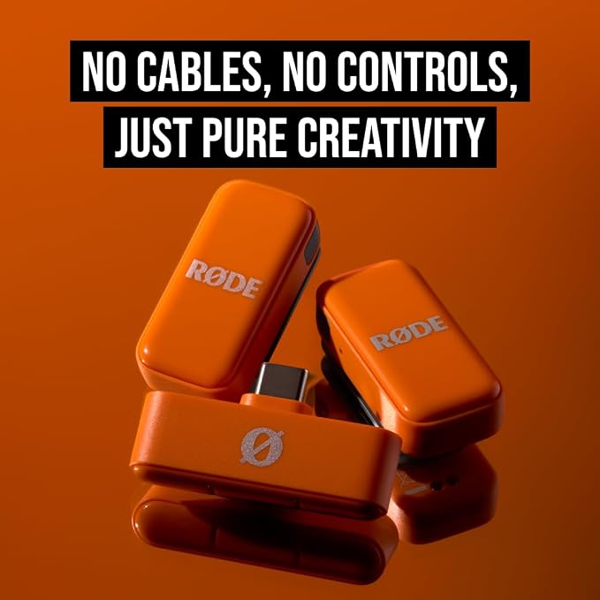 RØDE Wireless Micro - Compact Wireless Microphone, Two Mics with Charge Case for Smartphone Content Creation - USB-C, Orange | Two Mics with Charge Case for Smartphone Content Creation, USB-C, Orange - Image 8